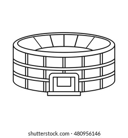 Stadium icon in outline style on a white background vector illustration