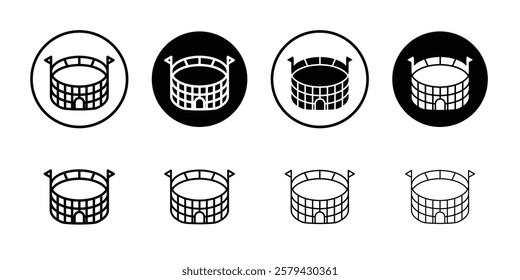stadium icon Outline thin set pack series