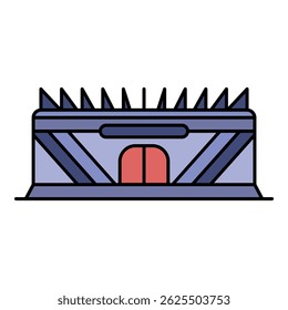 Stadium icon. Outline stadium vector icon color flat isolated on white