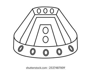 Ícone do estádio. Contorno do ícone do estádio para web design isolado em um fundo branco. ficção científica.