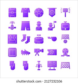 Stadium icon set vector gradient for website, mobile app, presentation, social media.