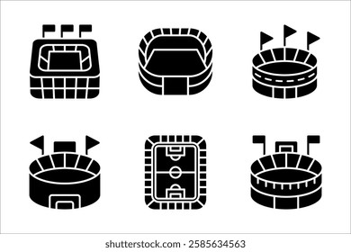 Stadium icon set vector illustration. Stadium symbol, isolated on white background.