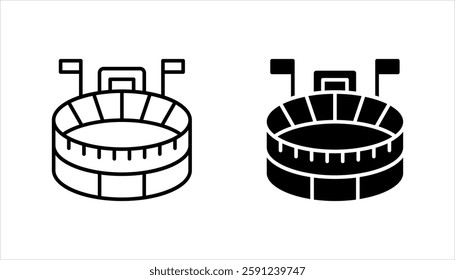 Stadium icon set vector illustration. Stadium symbol, isolated on white background.