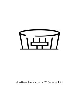 Stadium icon. Simple stadium icon suitable for use in sports-related applications, event listings, and venue guides. Vector illustration