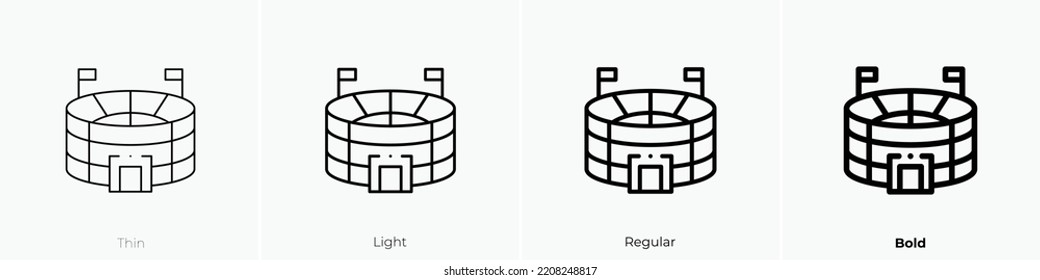 stadium icon. Thin, Light Regular And Bold style design isolated on white background