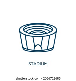 stadium icon. Thin linear stadium outline icon isolated on white background. Line vector stadium sign, symbol for web and mobile