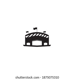 Stadium icon vector, design illustration symbol and background.