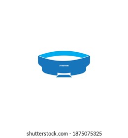Stadium icon vector, design illustration symbol and background.