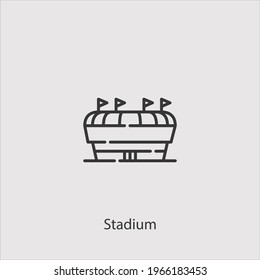stadium icon vector icon.Editable stroke.linear style sign for use web design and mobile apps,logo.Symbol illustration.Pixel vector graphics - Vector