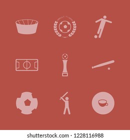 stadium icon. stadium vector icons set football ball, football stadium, baseball and cup
