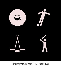stadium icon. stadium vector icons set baseball player, hockey, cup and football player