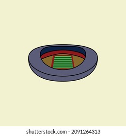 Stadium icon vector illustration, isolated on yellow background