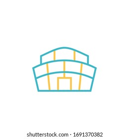 stadium icon vector illustration. stadium icon with two color line style design