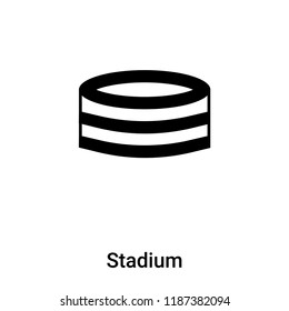 Stadium icon vector isolated on white background, logo concept of Stadium sign on transparent background, filled black symbol