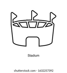 Stadium icon vector on white background. Black icon illustration