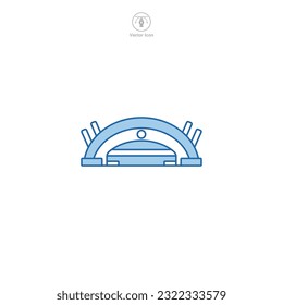 Stadium icon vector represents a stylized sports venue, embodying sport events, competitions, games, athletics, and audience engagement