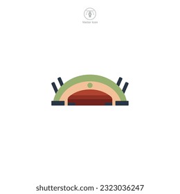Stadium icon vector represents a stylized sports venue, embodying sport events, competitions, games, athletics, and audience engagement