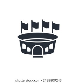 stadium icon. vector.Editable stroke.linear style sign for use web design,logo.Symbol illustration.