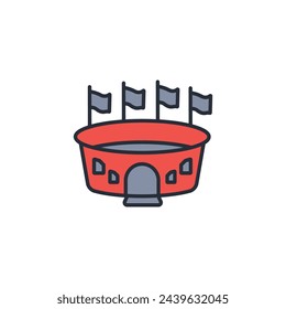 stadium icon. vector.Editable stroke.linear style sign for use web design,logo.Symbol illustration.