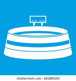 Stadium icon white isolated on blue background vector illustration