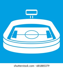 Stadium icon white isolated on blue background vector illustration