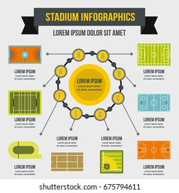 Stadium infographic banner concept. Flat illustration of stadium infographic vector poster concept for web