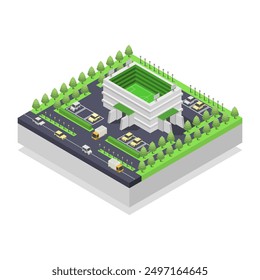 Stadium isometric illustrated on background