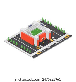 Stadium isometric illustrated on white background