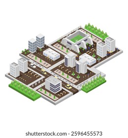 Stadium isometric in vector on white background