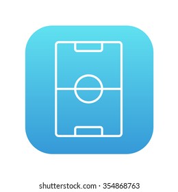 Stadium layout line icon for web, mobile and infographics. Vector white icon on the blue gradient square with rounded corners isolated on white background.