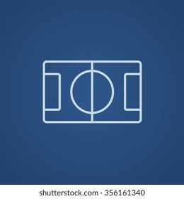 Stadium layout line icon for web, mobile and infographics. Vector light blue icon isolated on blue background.