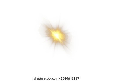 Stadium Lighting. Sunlight, Shiny stars, glowing sparks.Png yellow light effect reflections, neon illumination in yellow colors. Bright light lens. Png spotlight spark. 
