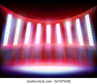 Stadium lighting. Vector illustration.