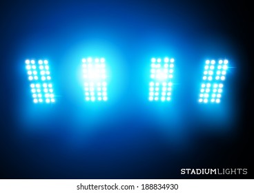Stadium lights - Floodlights - Vector illustration.