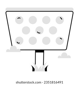 Stadium lights hand drawn icon, editable design  