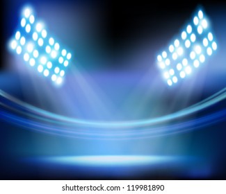 Stadium lights. Vector illustration.