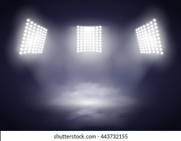 Stadium lights. Vector illustration EPS10. Vector projection presentation background illustartion.