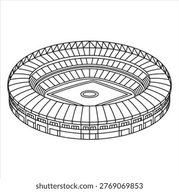 Stadium line art coloring page design