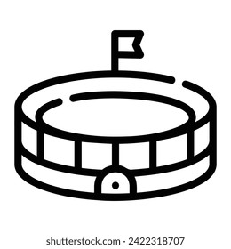 Stadionlinie Symbol auf weißem Hintergrund