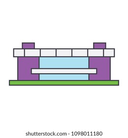Stadium line icon concept. Stadium flat vector sign, symbol, illustration.
