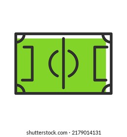 Stadionlinie Symbol. Sportflaches Logo. Vektorgrafik