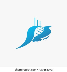 Stadium logo design template. Flat style design