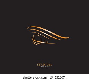 Stadium Logo. Luxury Stadium - Museum Gold Logo