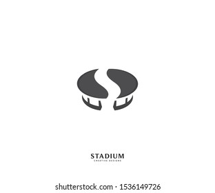 Stadium logo template. Stadium shaped letter S logo vector