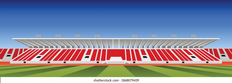 Stadium main stand. Graphic vector