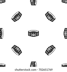 Stadium pattern repeat seamless in black color for any design. Vector geometric illustration