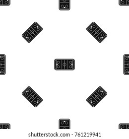 Stadium pattern repeat seamless in black color for any design. Vector geometric illustration