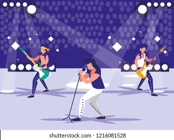 stadium with rock concert