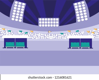 stadium scene isolated icon