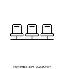 icono del asiento del estadio con estilo de contorno